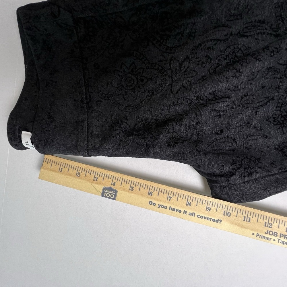 Zac & Rachel Black Velvet Paisley Romantic Cropped Pants Women's Size Large - Picture 10 of 16